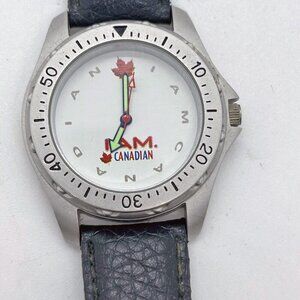 Molson Canadian "I Am Canadian" Beer Watch Leather NEW BATTERY